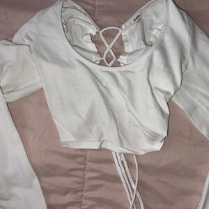 Garage White Long Sleeve Intimate Top